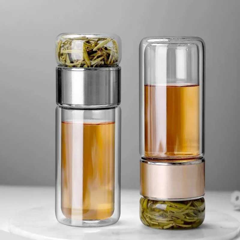 ZauberTee™ - Borosilicate glass tea bottle with infuser 390ml